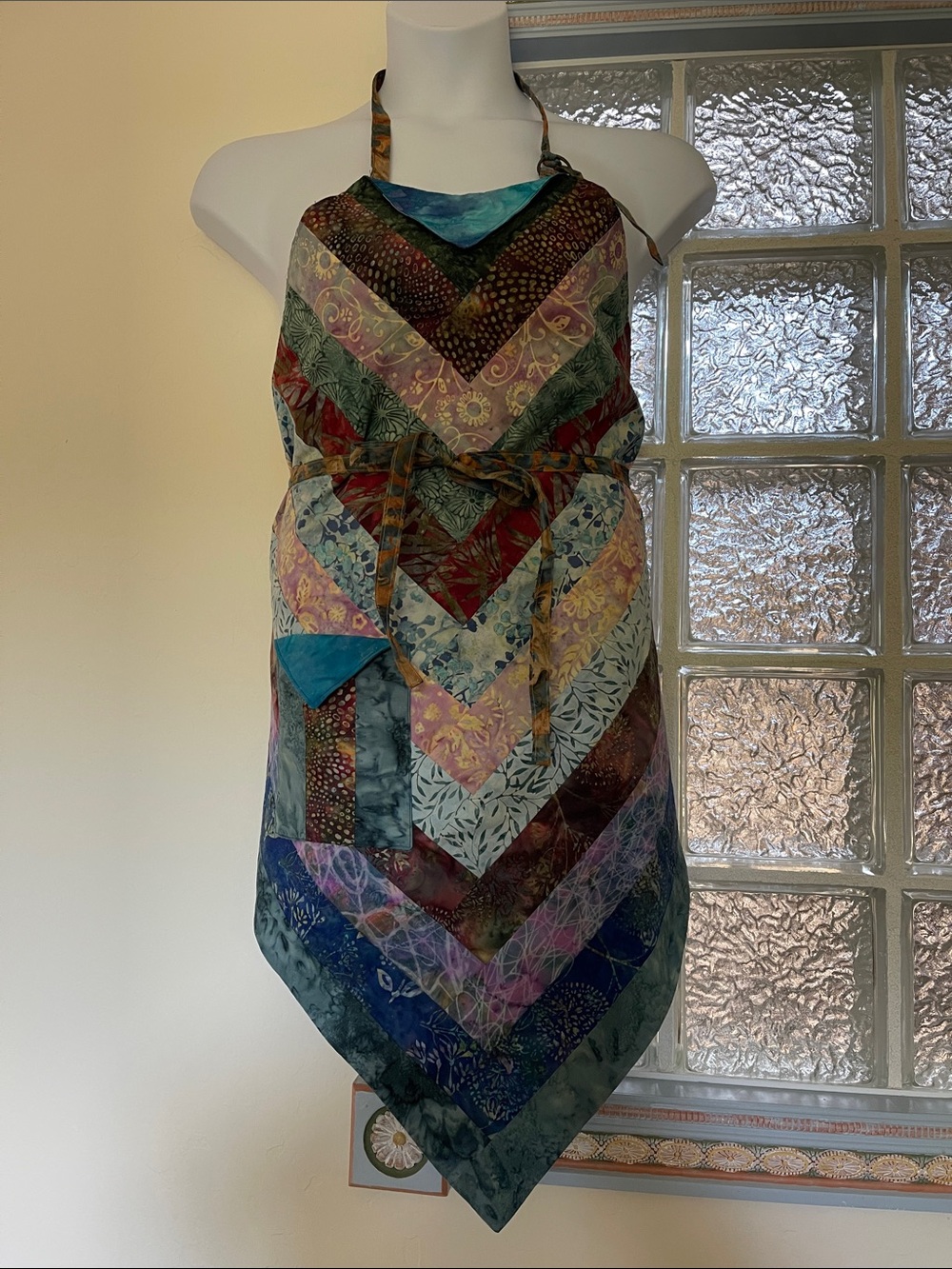 Custom Batik Fabric Chevron Artisan Apron or Smock. New!